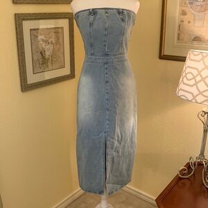 Shein Strapless Denim Dress